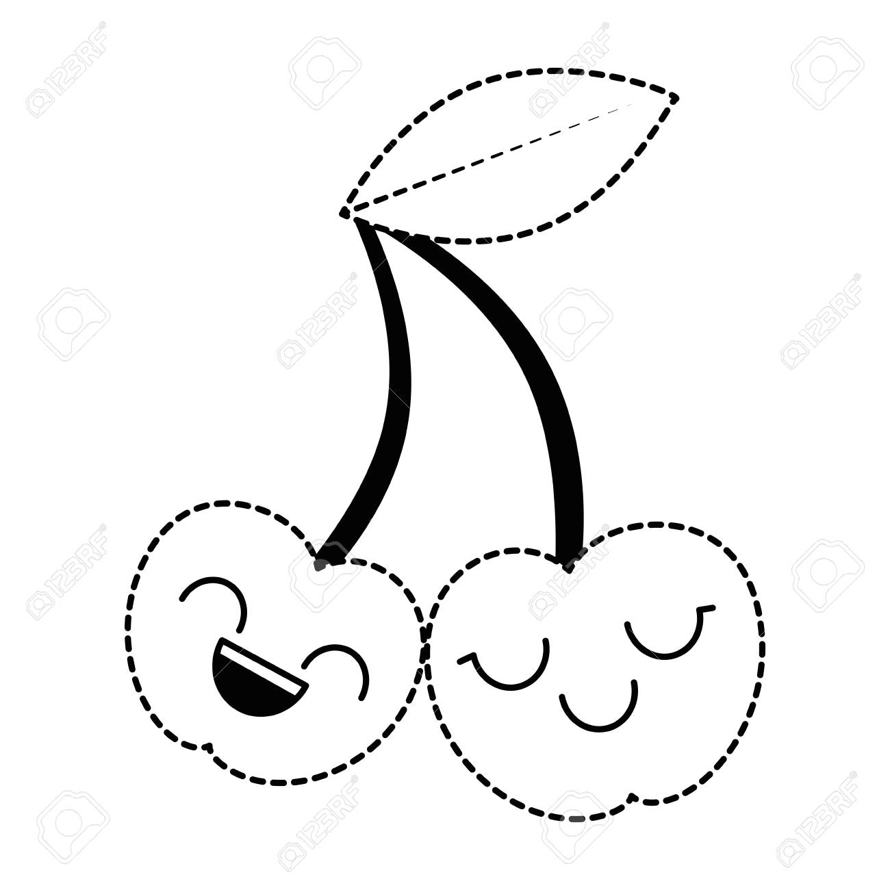 かわいいチェリーキャラクターベクトルイラストデザインのイラスト素材 ベクタ Image 95616078