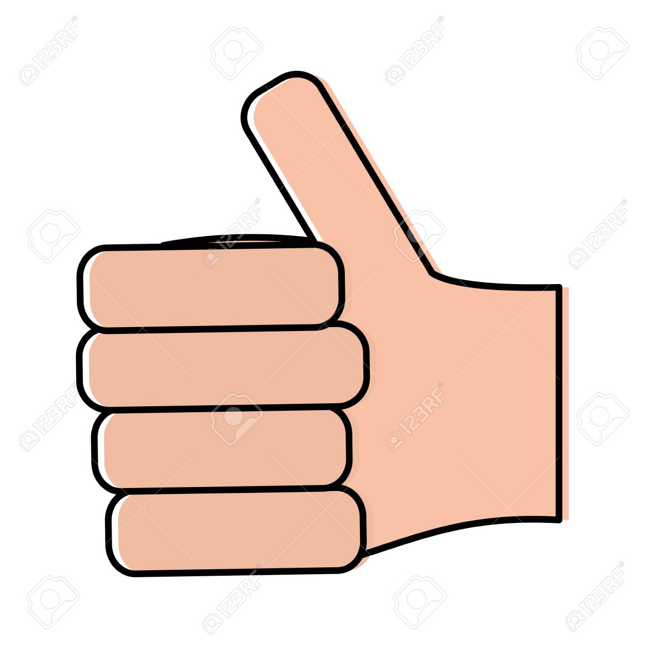 親指を作るような手を示すジェスチャーベクトルイラストを隔離のイラスト素材 ベクタ Image 9569