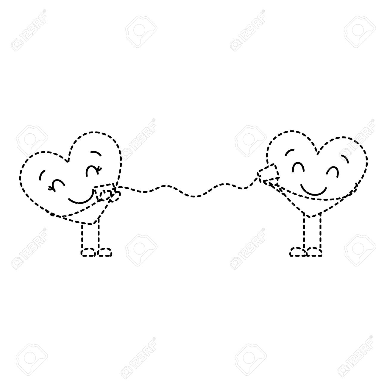 カップロマンチックなベクトルイラスト点線の画像で話す愛の心のカップルのイラスト素材 ベクタ Image カップロマンチックなベクトルイラスト点線の画像で話す愛の心のカップルのイラスト素材 ベクタ Image