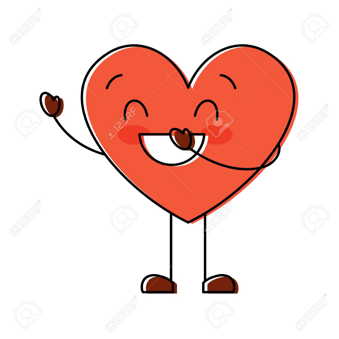 Cute Cartoon Heart Love Smiling Emotion Character Vector Illustration Royalty Free Cliparts Vectors And Stock Illustration Image