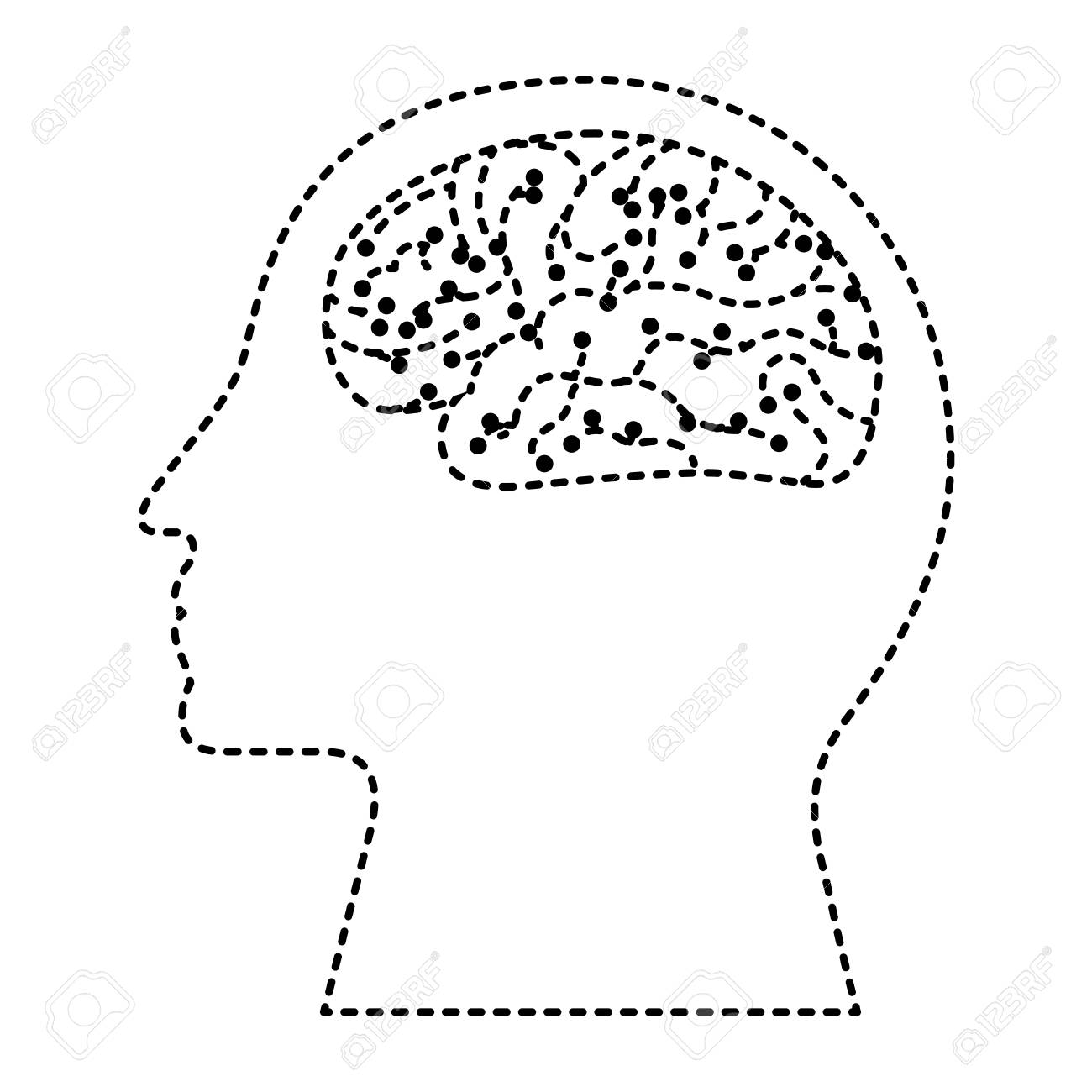 人間プロフィール脳人工知能回路ベクトルイラスト点線設計のイラスト素材 ベクタ Image 人間プロフィール脳人工知能回路ベクトルイラスト点線設計のイラスト素材 ベクタ Image