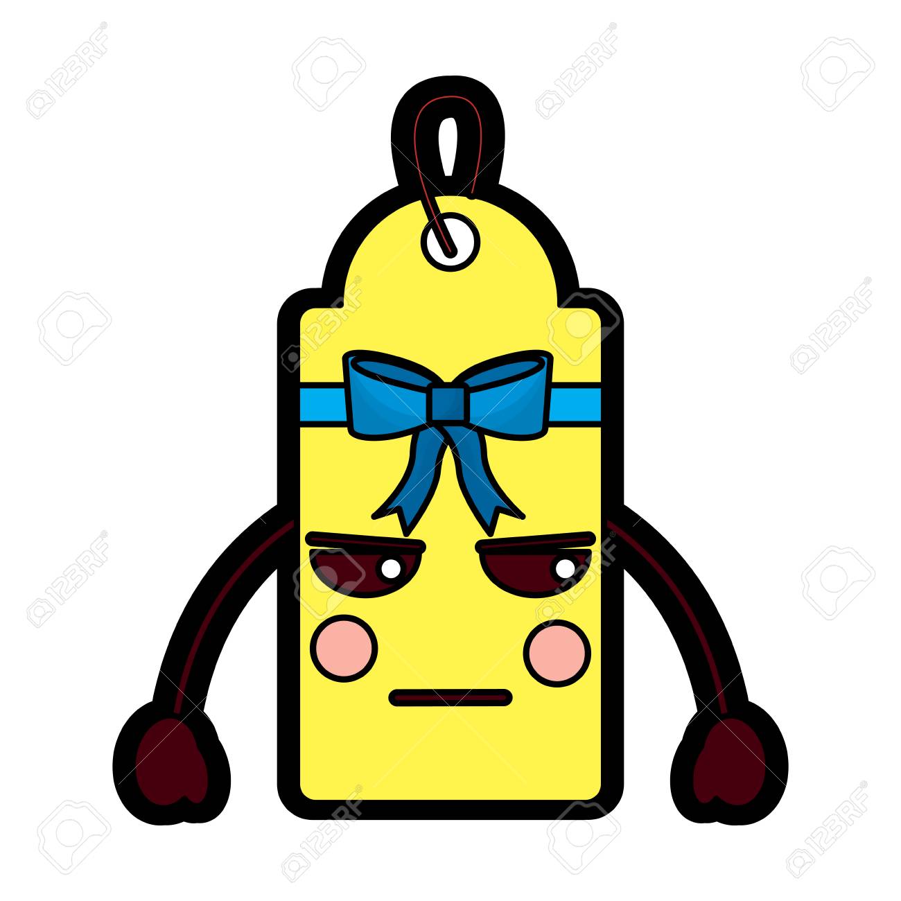 クリスマスタグかわいいキャラクターラベル 漫画のベクトルのイラスト のイラスト素材 ベクタ Image