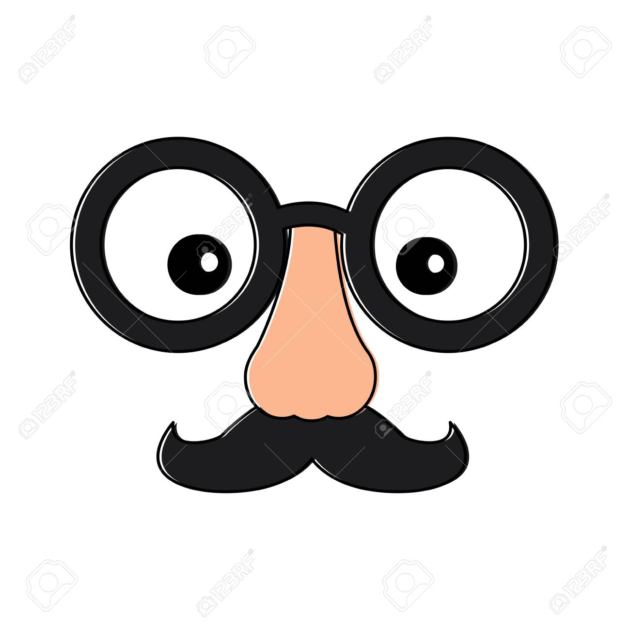 funny glasses with mustache