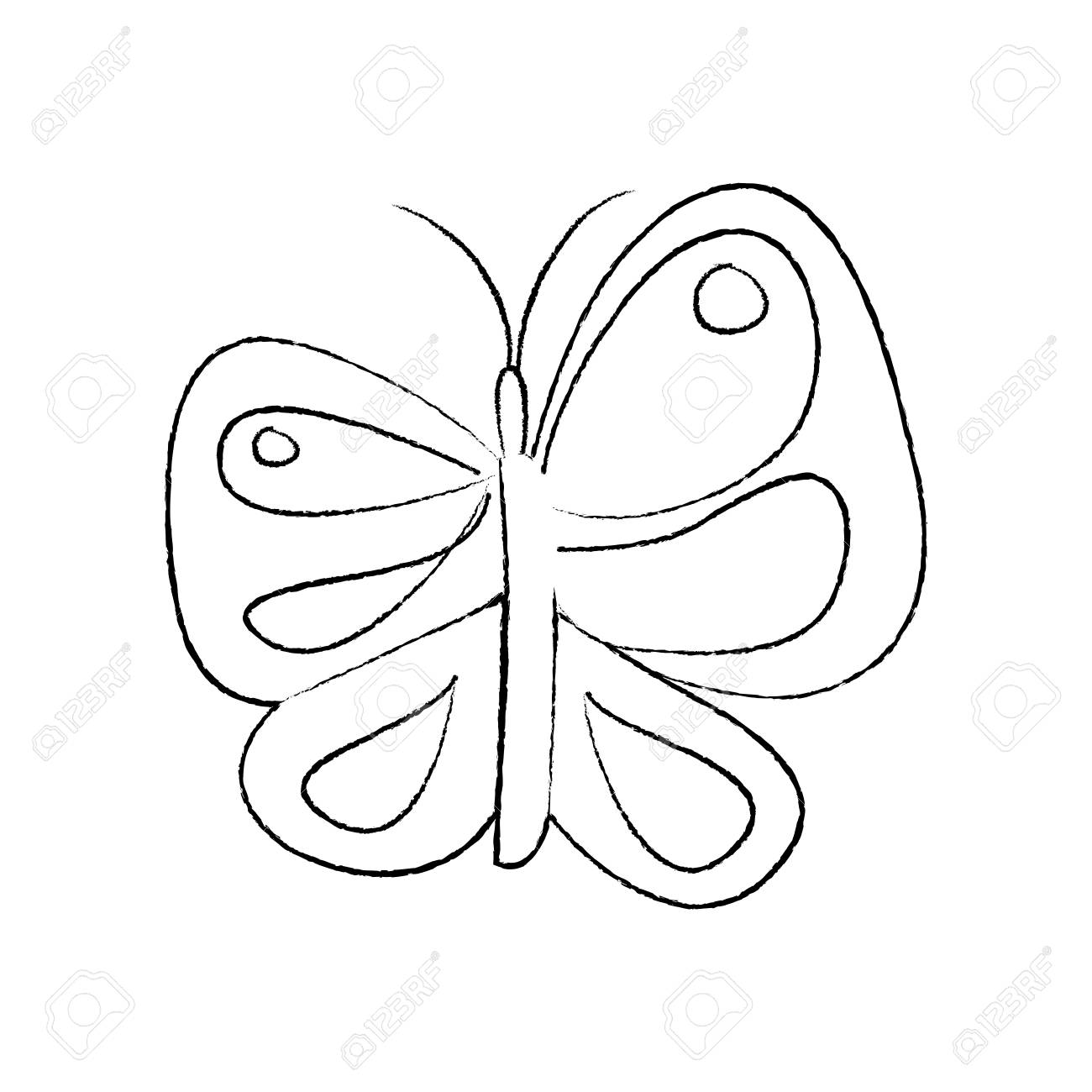 かわいい蝶飛ぶ昆虫自然ベクトルイラストスケッチデザイン のイラスト素材 ベクタ Image 96078922