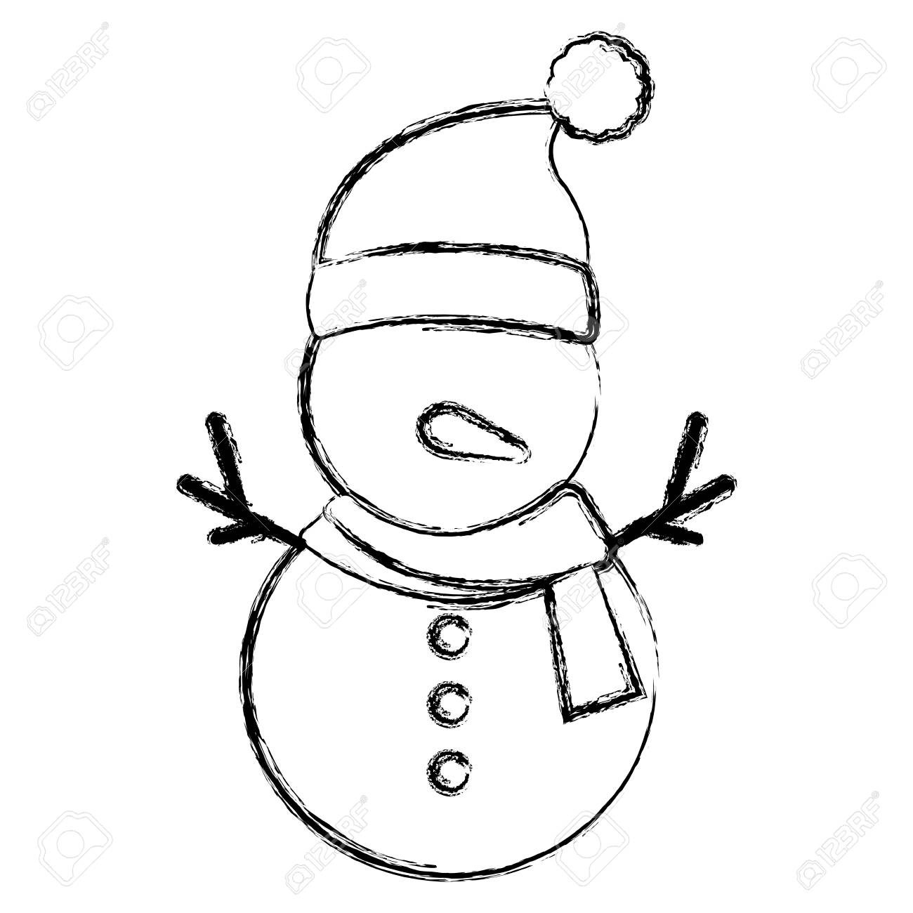 Cute Snowman Christmas Character Vector Illustration Design Royalty Free Cliparts Vectors And Stock Illustration Image