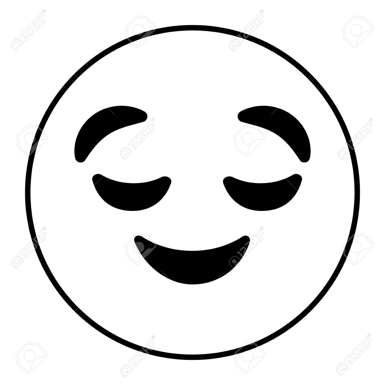 Emoticon Cartoon Face Grinning Closed Eyes Vector Illustration Outline  Image Royalty Free SVG, Cliparts, Vectors, and Stock Illustration. Image  96278420., image size:1300x1300