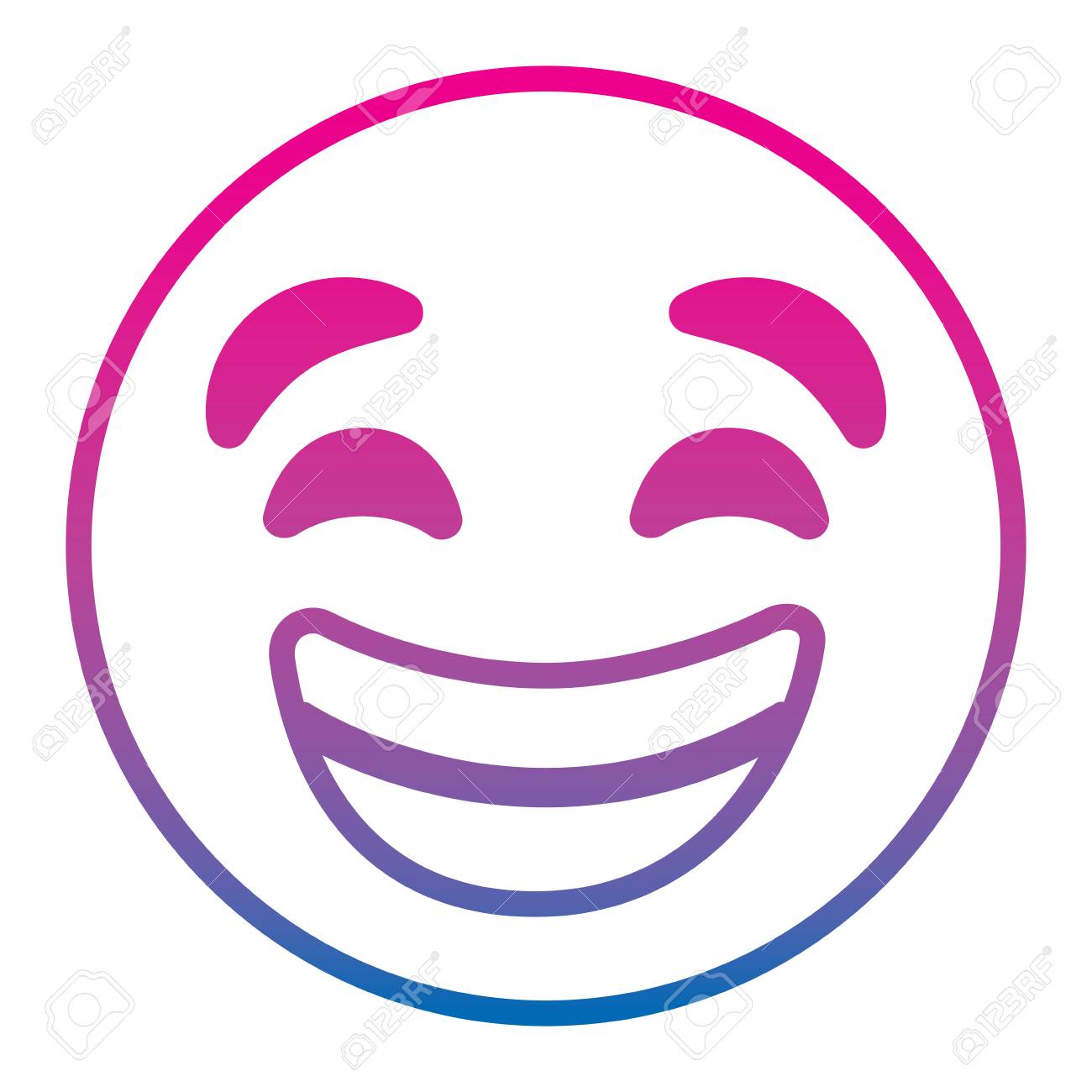 Emoticon Cartoon Face Smiling Happy Vector Illustration Degrade Color Line  Image Royalty Free SVG, Cliparts, Vectors, and Stock Illustration. Image  96410192., image size:1300x1300
