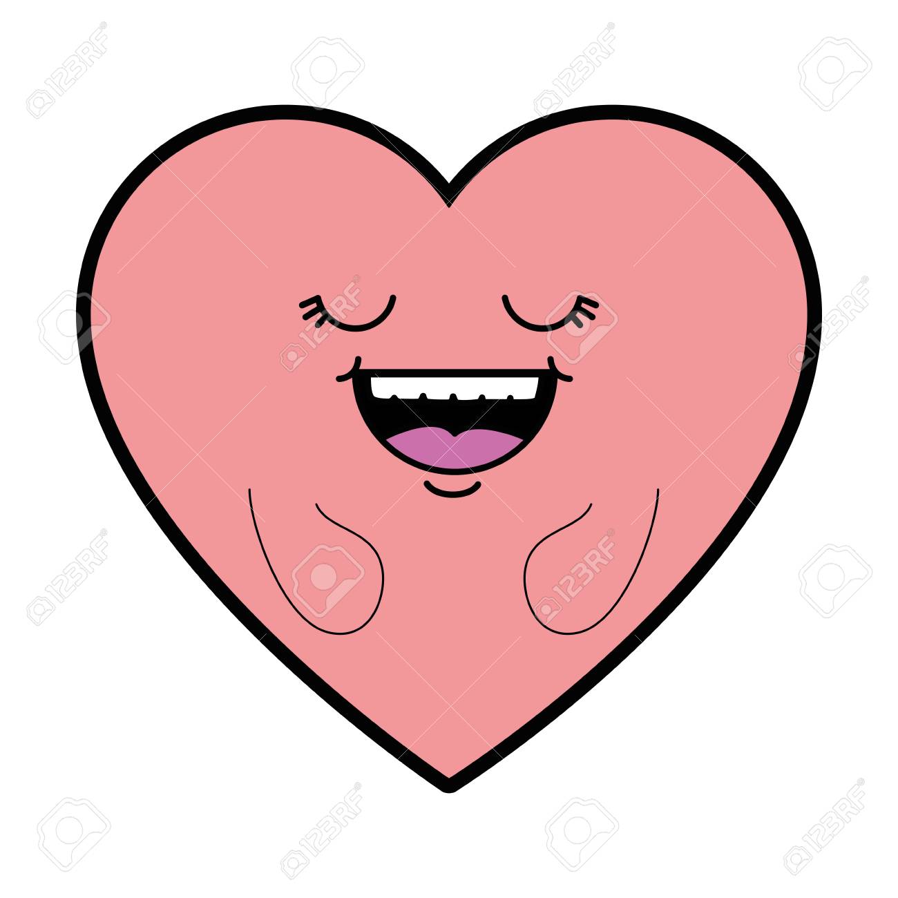 かわいいハート可愛いキャラクターベクターイラストデザイン のイラスト素材 ベクタ Image