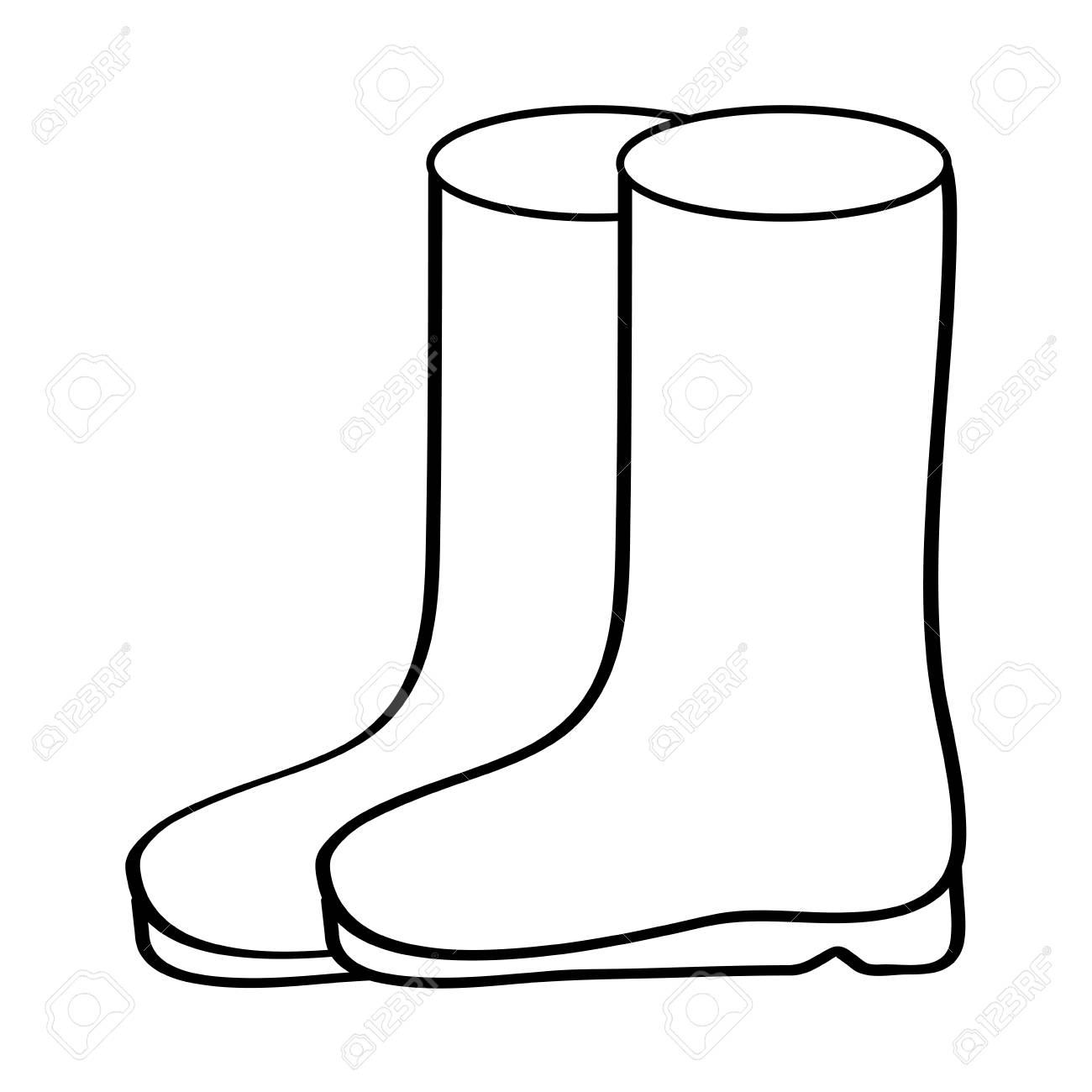 pair rubber boots clothes winter season fashion vector illustration outline design - 96527846 pair rubber boots clothes winter season fashion vector illustration outline design - 96527846