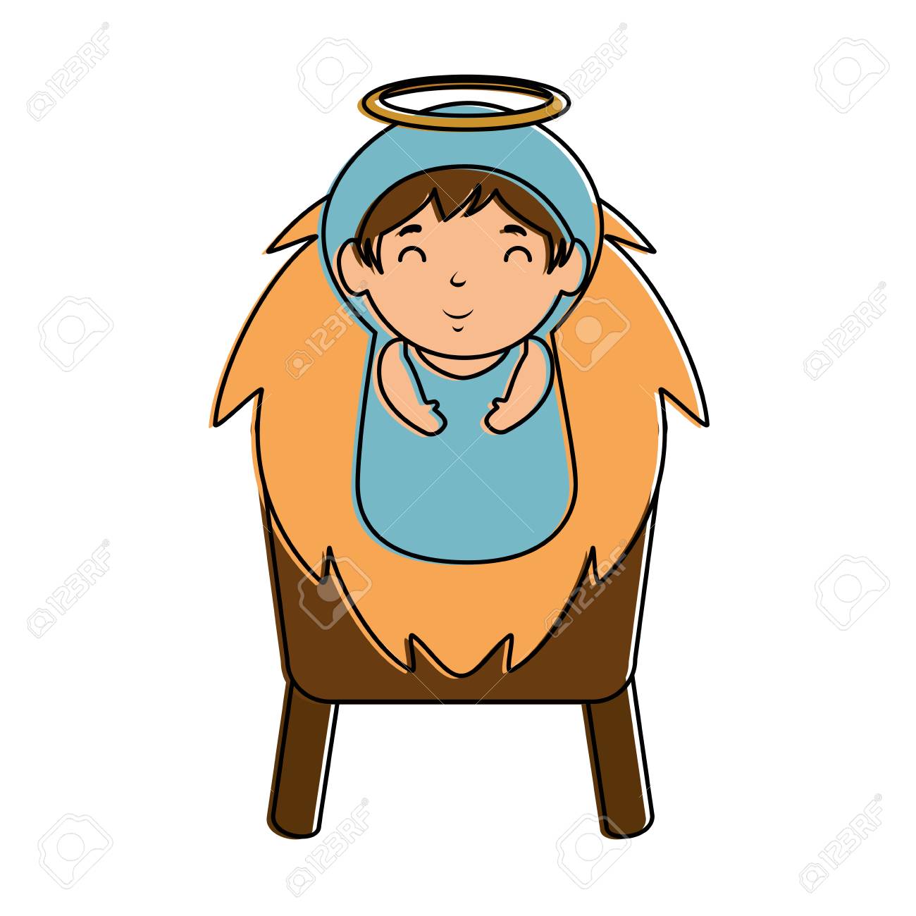 ゆりかごベクトルイラストデザインでかわいいイエスの赤ちゃんのイラスト素材 ベクタ Image 9642