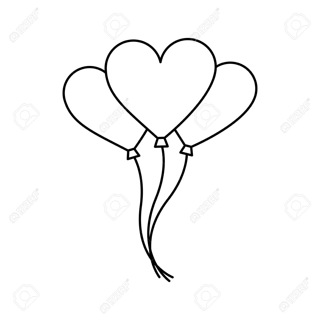 ハートバルーンバレンタインデーアイコン画像ベクトルイラストデザイン のイラスト素材 ベクタ Image