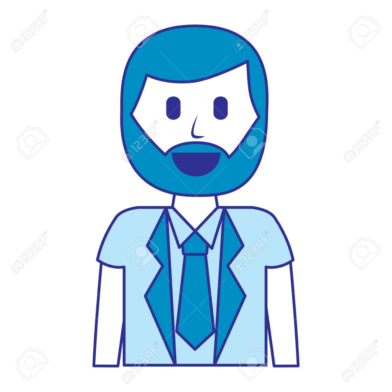 漫画笑顔 男 ポートレート 文字 ベクター イラスト ブルー 画像のイラスト素材 ベクタ Image