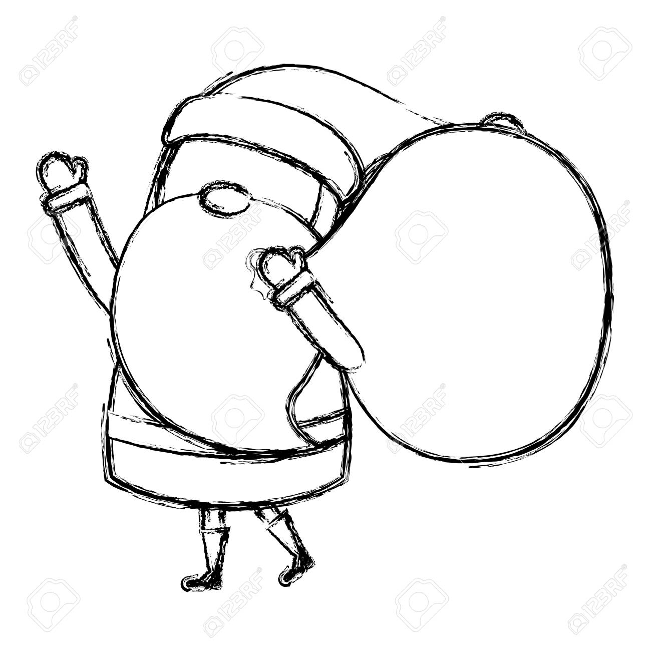 サックコミックキャラクターベクトルイラストデザインとかわいいサンタクロースのイラスト素材 ベクタ Image