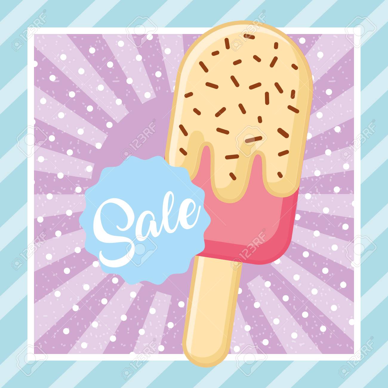 アイスクリームチップバニラ販売ベクトルイラストのイラスト素材 ベクタ Image