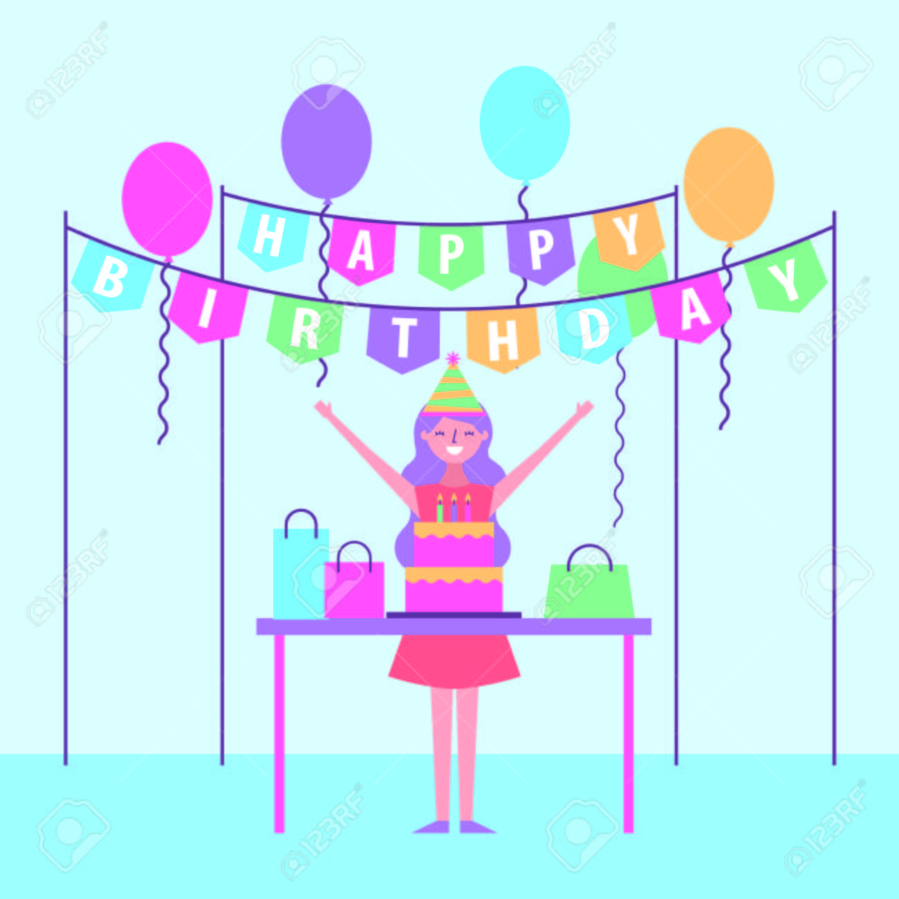 Drole Jeune Femme Heureuse Celebration D 39 Anniversaire Illustration Vectorielle Clip Art Libres De Droits Vecteurs Et Illustration Image Drole Jeune Femme Heureuse Celebration D 39 Anniversaire Illustration Vectorielle Clip Art Libres De Droits Vecteurs Et Illustration Image