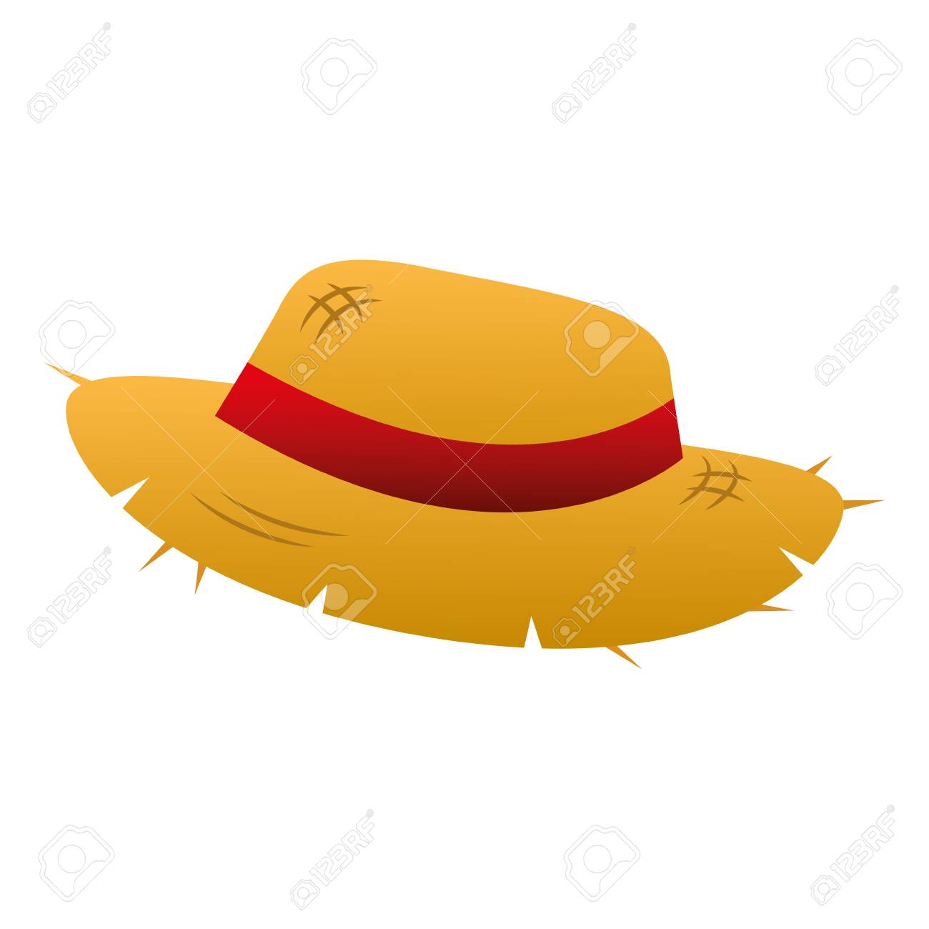 リボンアクセサリーベクトルイラスト付き麦わら帽子のイラスト素材 ベクタ Image