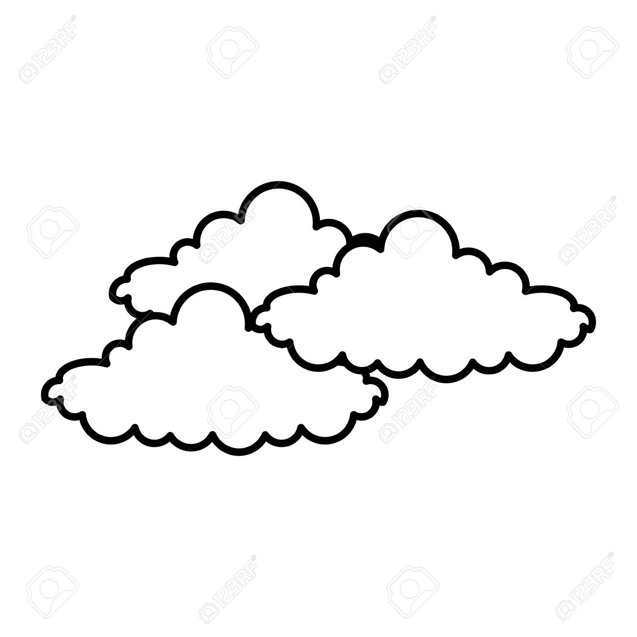 Cloudy Day Concept In Black And White Illustration Royalty Free Cliparts Vectors And Stock Illustration Image