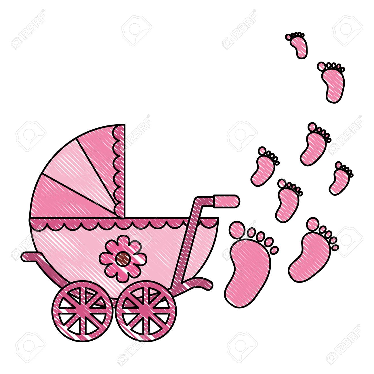 Landau Mignon Bebe Fille Empreintes De Pas Nouveau Ne Vector Illustration Dessin Banque D Images Et Photos Libres De Droits Image Landau Mignon Bebe Fille Empreintes De Pas Nouveau Ne Vector Illustration Dessin Banque D Images Et Photos Libres De Droits Image
