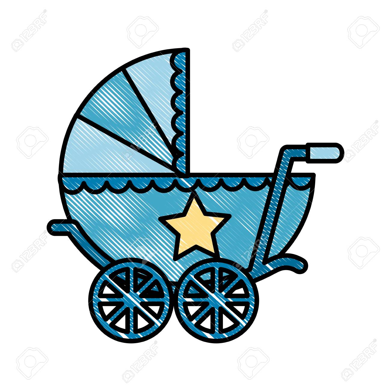Douche De Bebe Mignon Bebe Garcon Landau Vector Illustration Dessin Clip Art Libres De Droits Vecteurs Et Illustration Image
