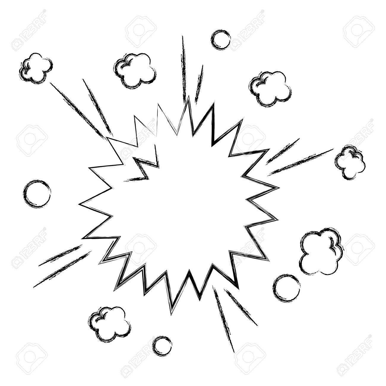 Comic Explosion Comic Speech Bubble Vector Illustration Outline Royalty  Free SVG, Cliparts, Vectors, and Stock Illustration. Image 100190604.