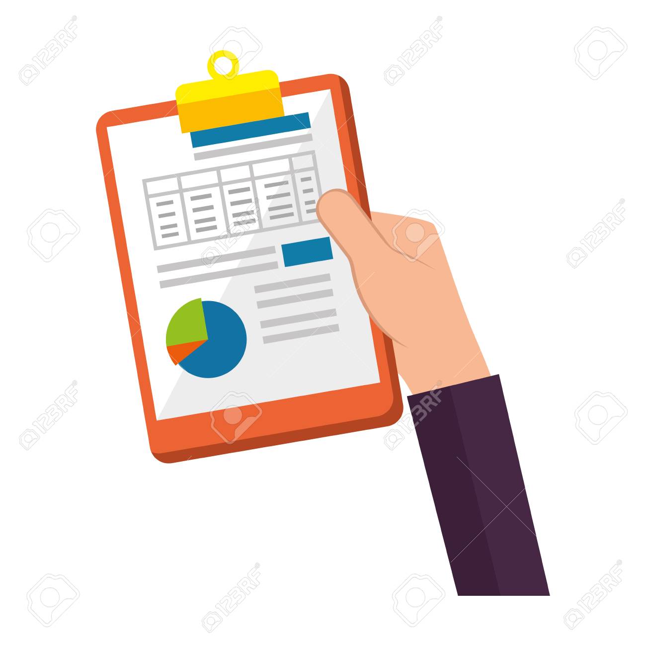 Hand Lifting Clipboard Finance Document Vector Illustration Design Royalty Free Cliparts Vectors And Stock Illustration Image 101058867