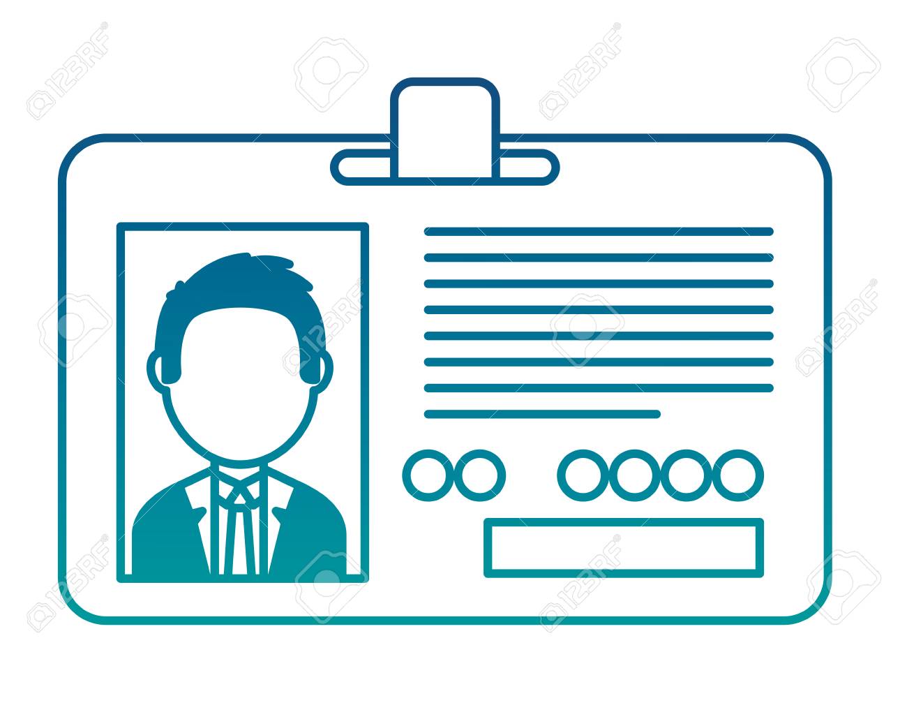 Corporate id card employee photo vector illustration neon color - 101115031
