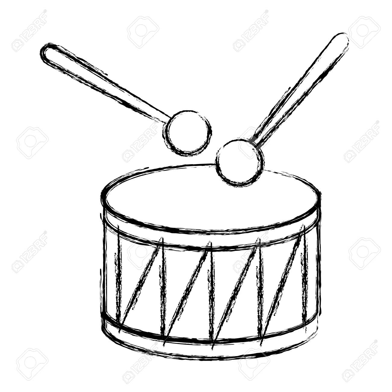 Premium Vector  Printable cute drawing drum sketch for coloring