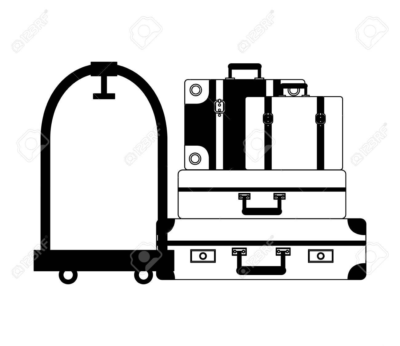 set suitcases