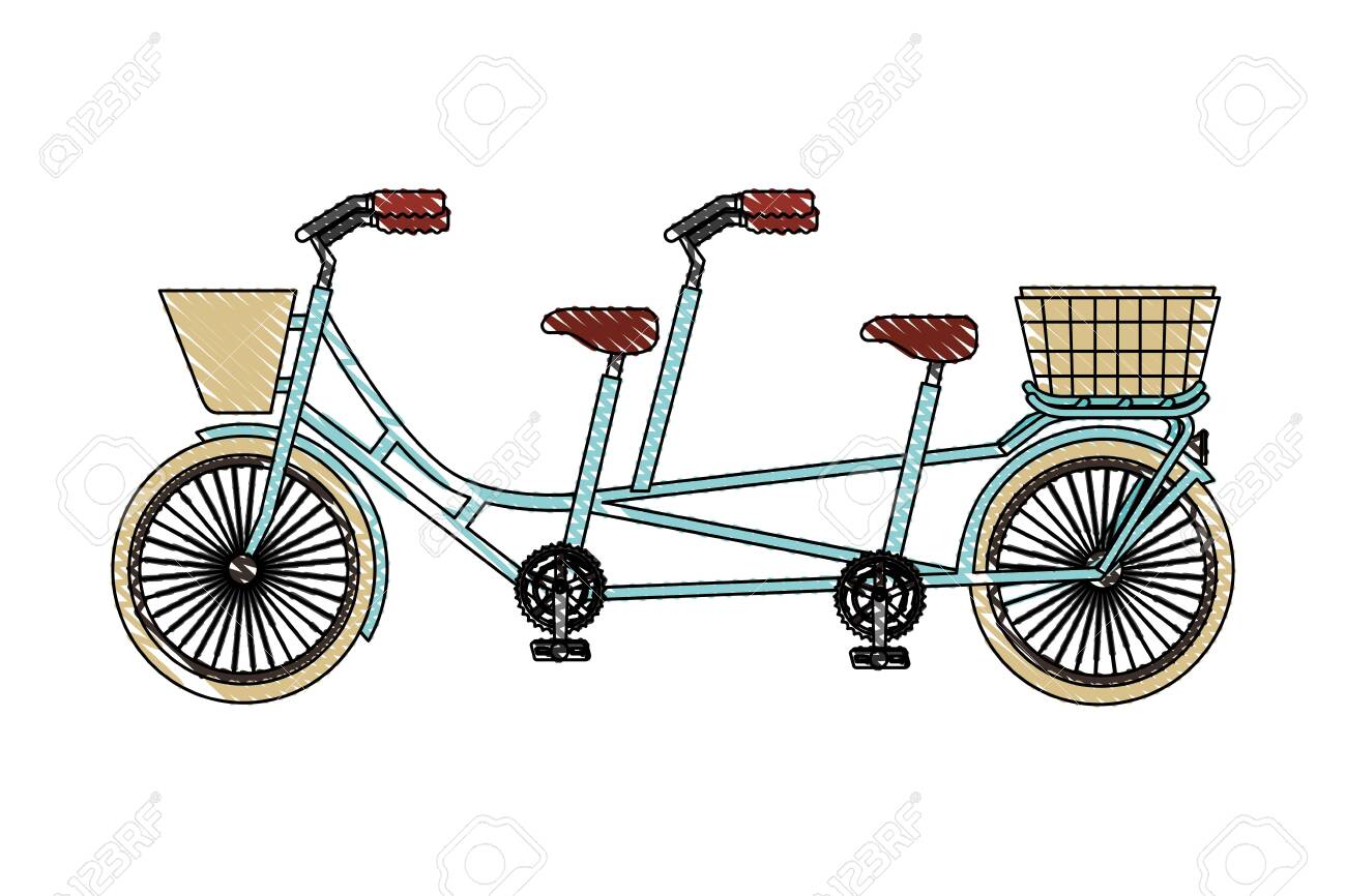 tandem bike with basket