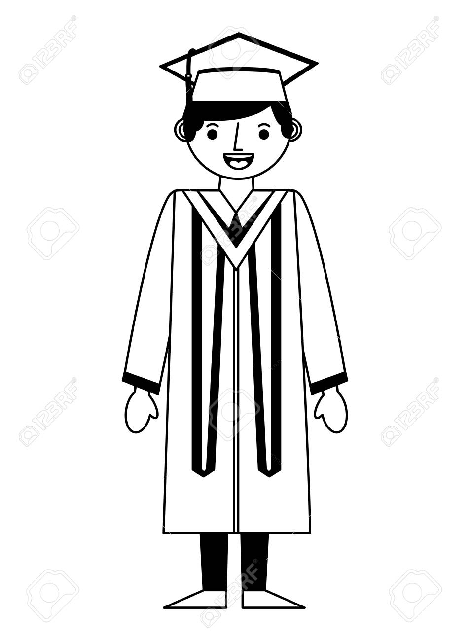 white graduation robe