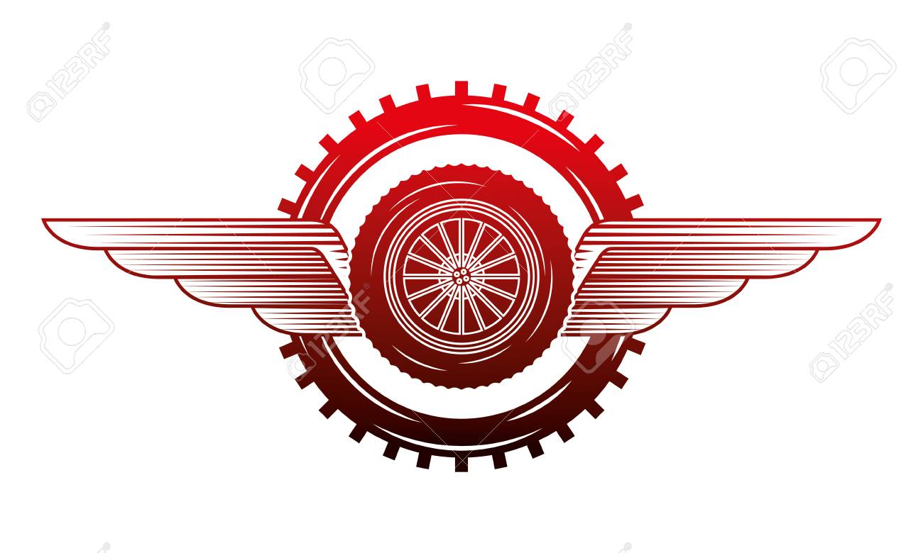Industry Automotive Wheel Car Gears Wings Emblem Vector Illustration Royalty Free Cliparts Vectors And Stock Illustration Image 111927477