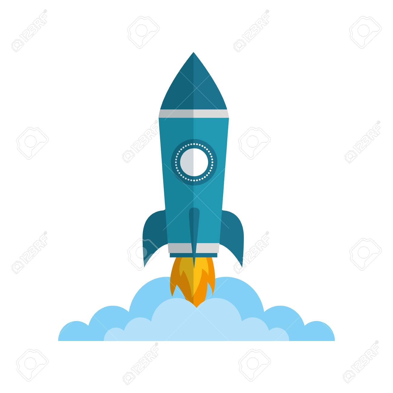 Rocket Launch Startup Cartoon Image Vector Illustration Royalty Free SVG,  Cliparts, Vectors, And Stock Illustration. Image 111927808.