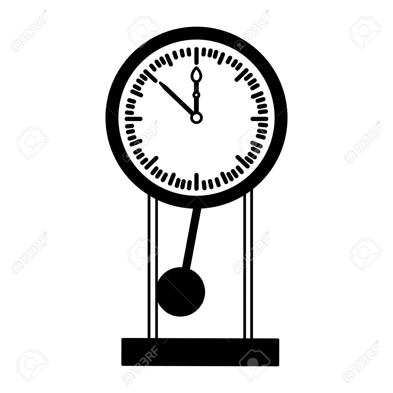 Pendulum Clock On White Background Vector Illustration Royalty Free SVG,  Cliparts, Vectors, and Stock Illustration. Image 111841778., image size:1300x1300
