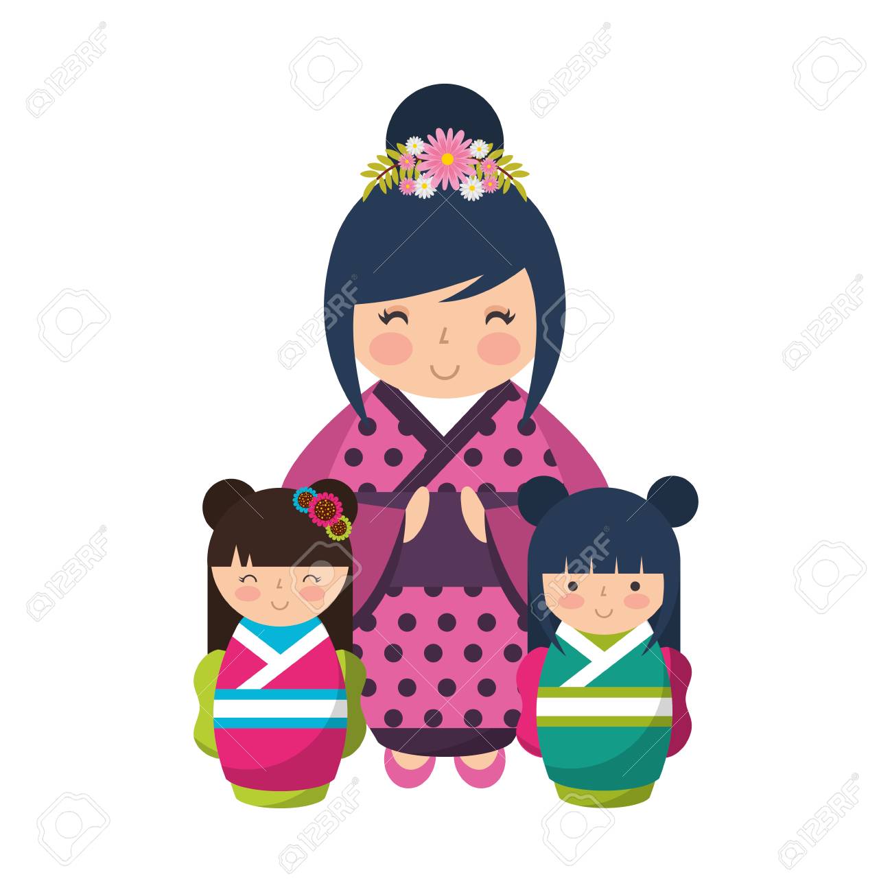 mini kokeshi dolls