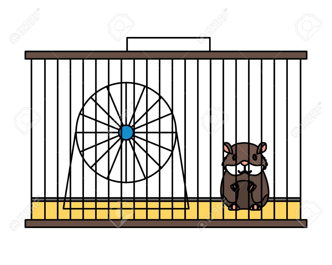 Pet Shop Hamster On Cage With Wheel Vector Illustration Royalty Free SVG,  Cliparts, Vectors, and Stock Illustration. Image 127683166.