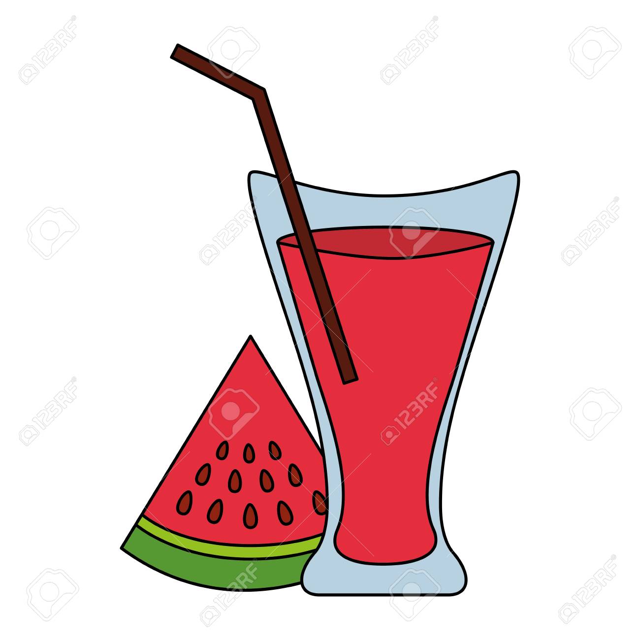Download Watermelon Juice Cup With Straw Vector Illustration Royalty Free Cliparts Vectors And Stock Illustration Image 126820138