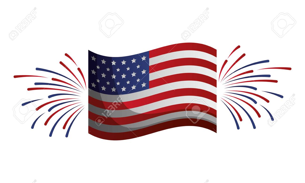 American Flag With Fireworks Happy Presidents Day Vector Illustration  Royalty Free SVG, Cliparts, Vectors, and Stock Illustration. Image  115117999., image size:1300x780