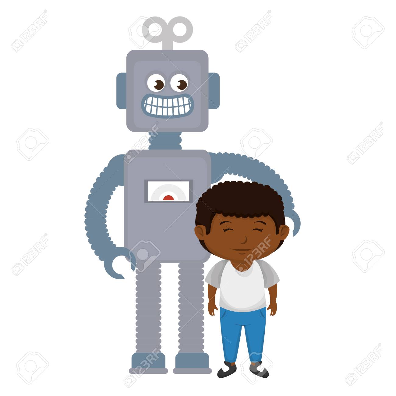 little robot toy vector
