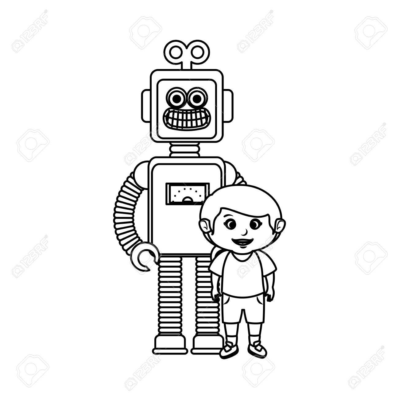 little robot toy vector