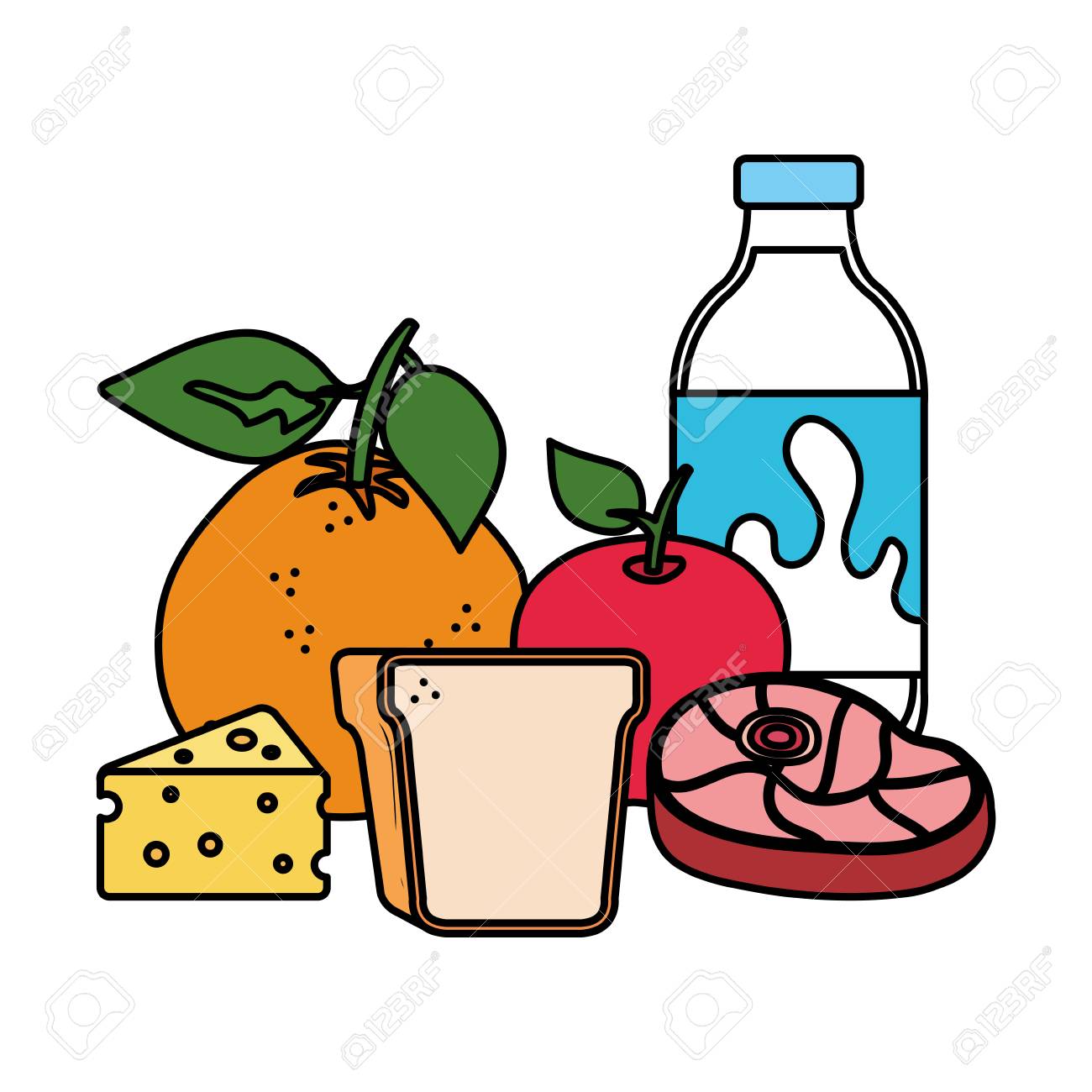 Delicious Milk Bottle With Healthy Food Vector Illustration Design Royalty  Free SVG, Cliparts, Vectors, and Stock Illustration. Image 125819204., image size:1300x1300