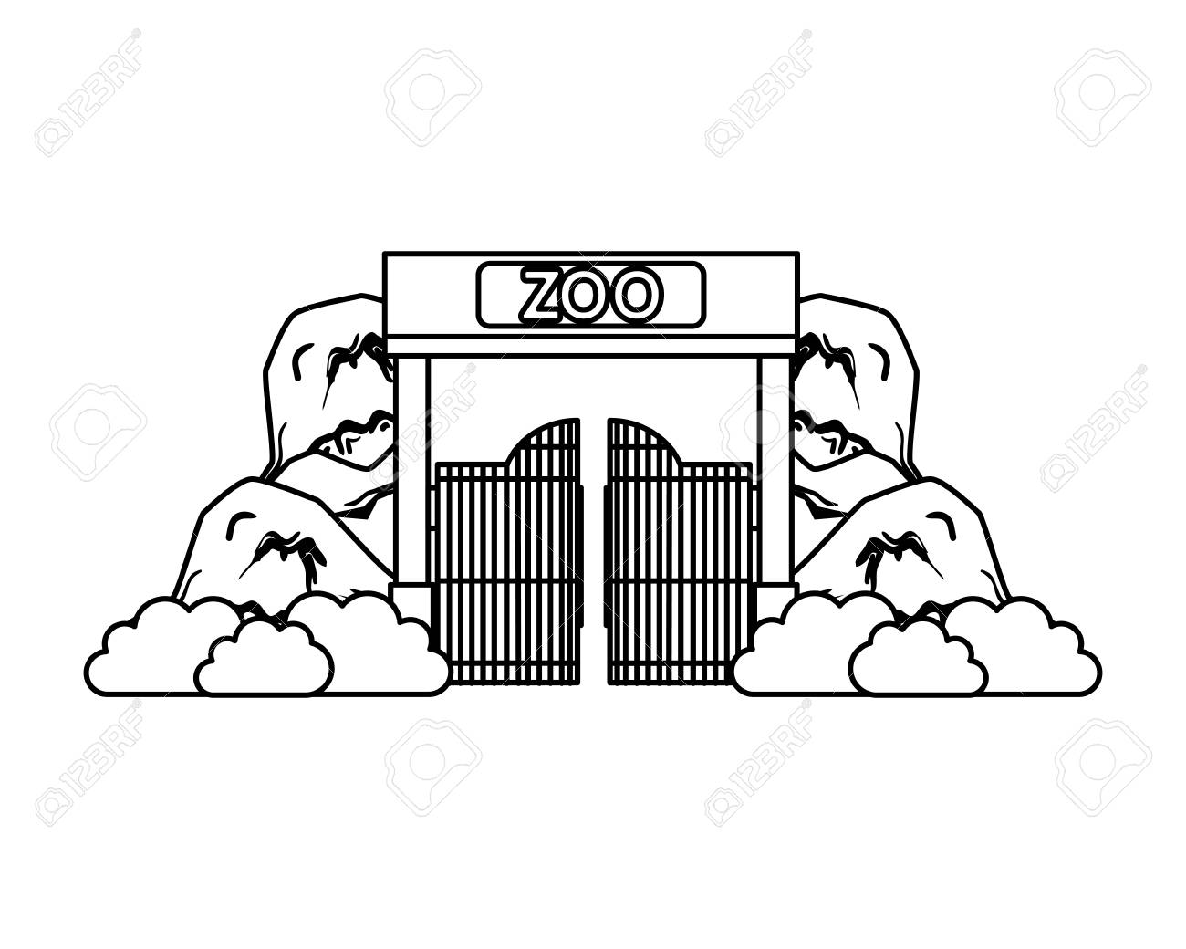 Entrance Facade Of Zoo Vector Illustration Design Royalty Free Cliparts Vectors And Stock Illustration Image 117340070