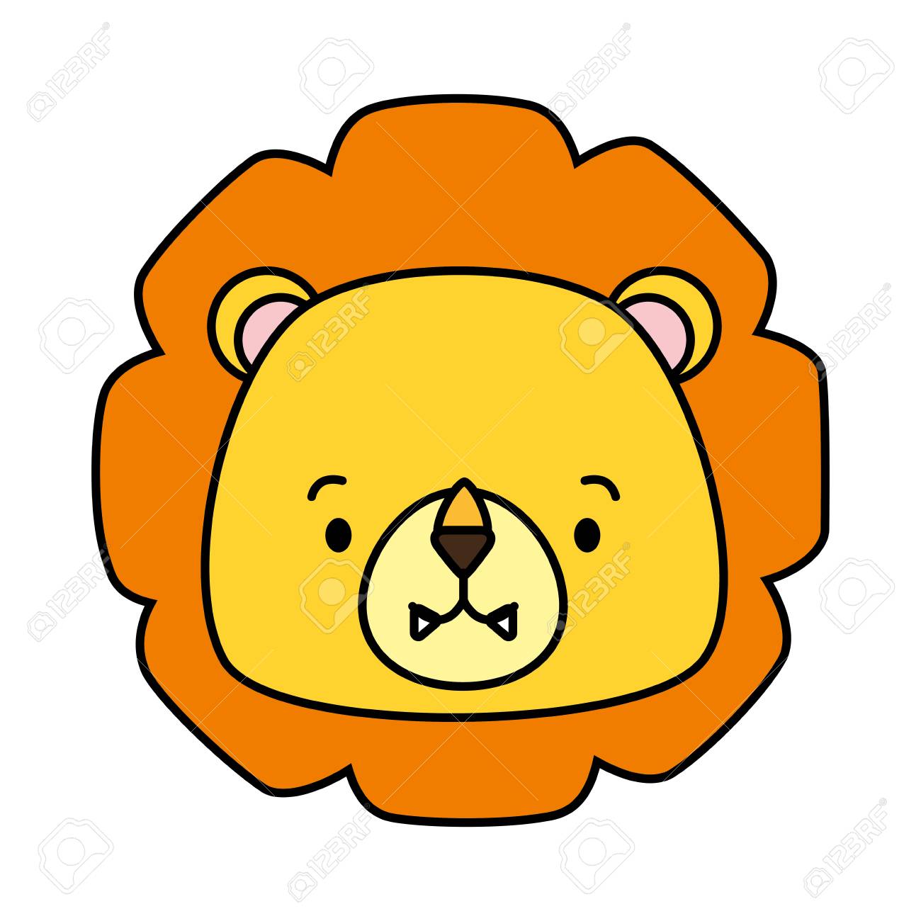 Download Cute Lion Face Animal Cartoon Vector Illustration Design Royalty Free Cliparts Vectors And Stock Illustration Image 121406585