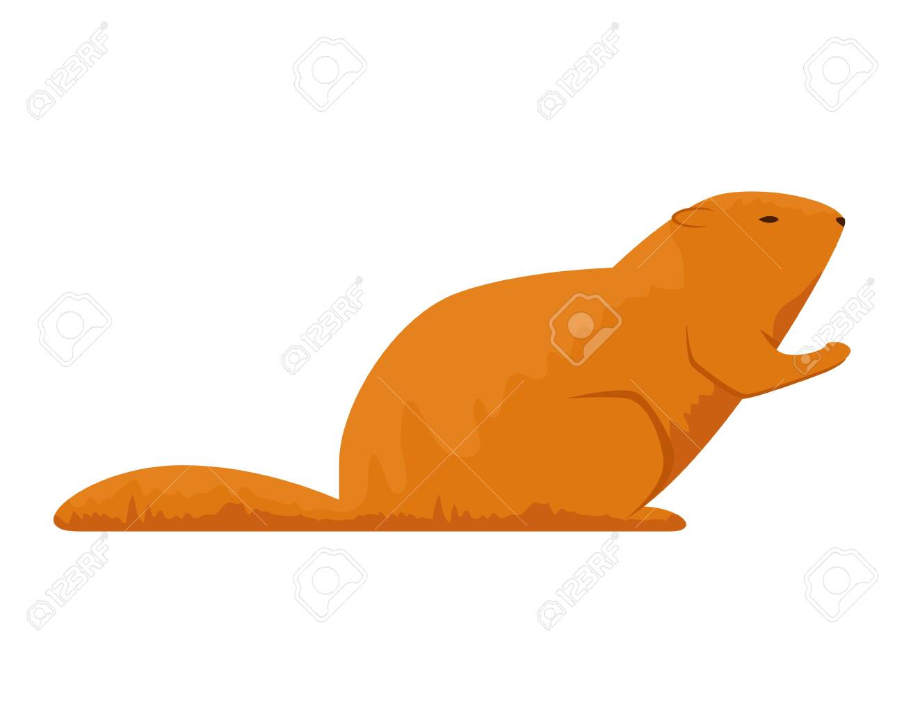 かわいいカワウソのげっ歯類動物のアイコンベクトルイラストデザイン のイラスト素材 ベクタ Image