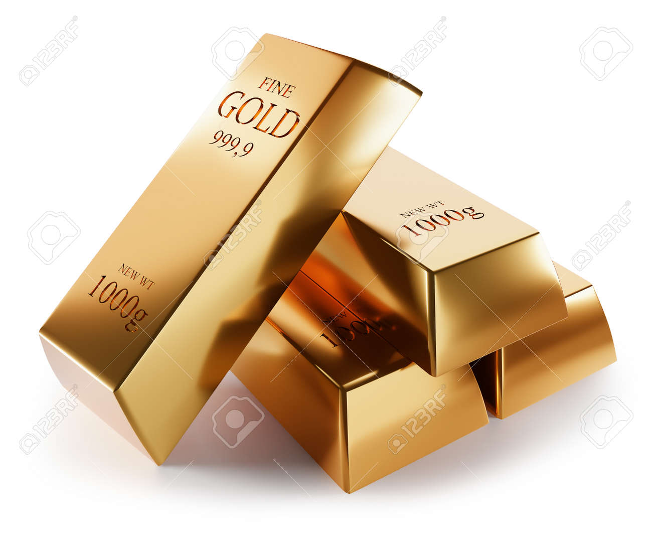 gold bars isolated on a white background, 3D rendering. - 167472279 gold bars isolated on a white background, 3D rendering. - 167472279