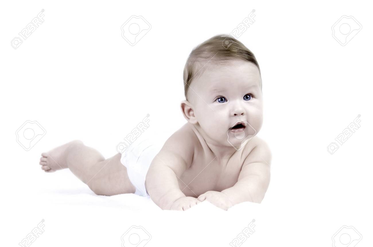 Bebe Bonheur Sur Le Fond Blanc Banque D Images Et Photos Libres De Droits Image