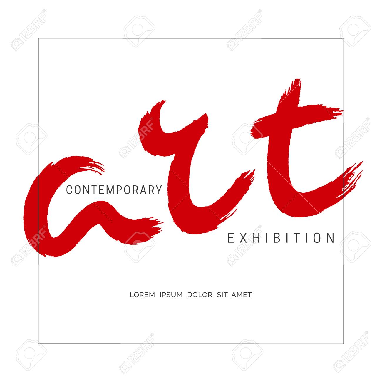 Word Art Brush Lettering Art Gallery Cover Poster Royalty Free Cliparts Vectors And Stock Illustration Image 77575966