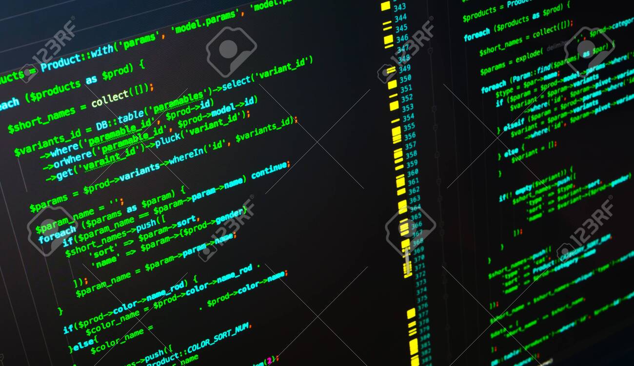 Web Developing On The Php Language Macro Php Code On Dark