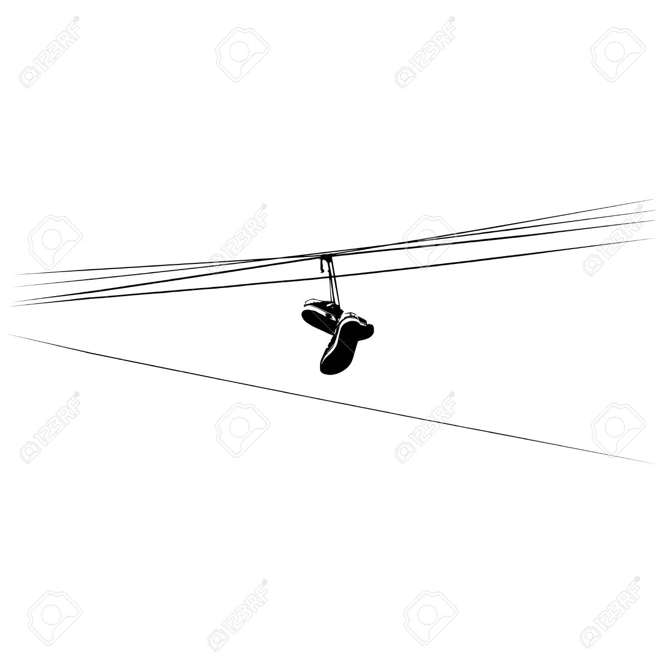 sneakers on a power line