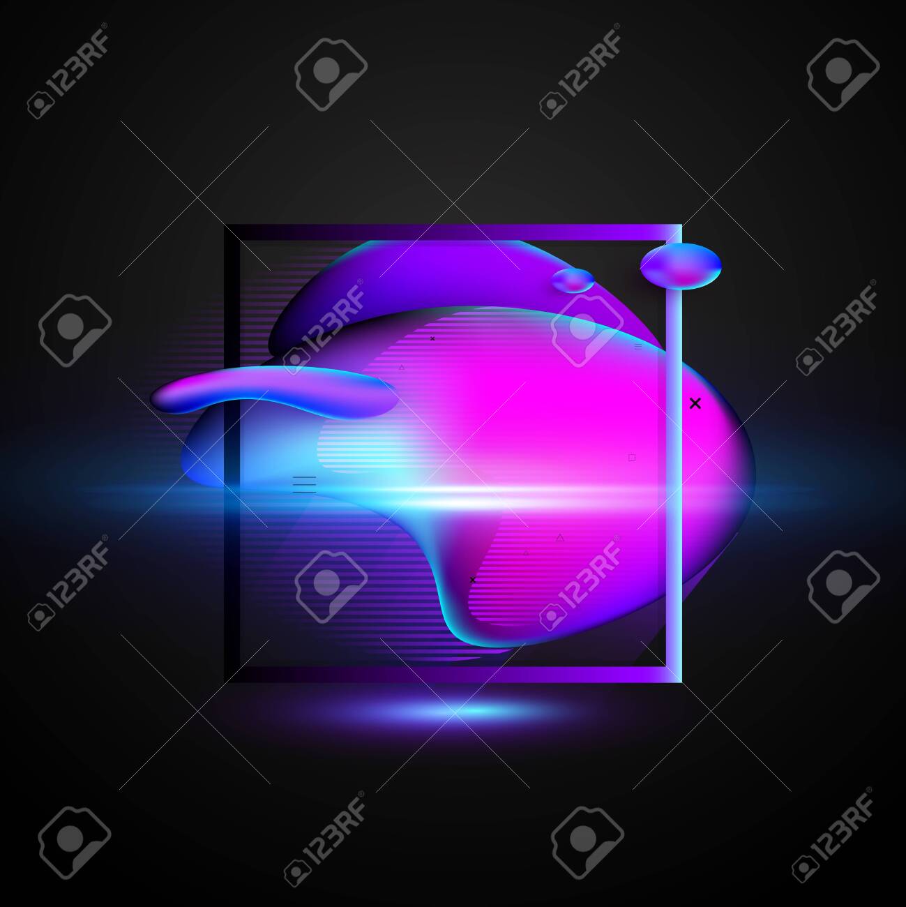 Trendy colorful fluid gradient shape on black background. Fluid gradient elements for banner, poster, brochure, cover design. - 152501888 Trendy colorful fluid gradient shape on black background. Fluid gradient elements for banner, poster, brochure, cover design. - 152501888