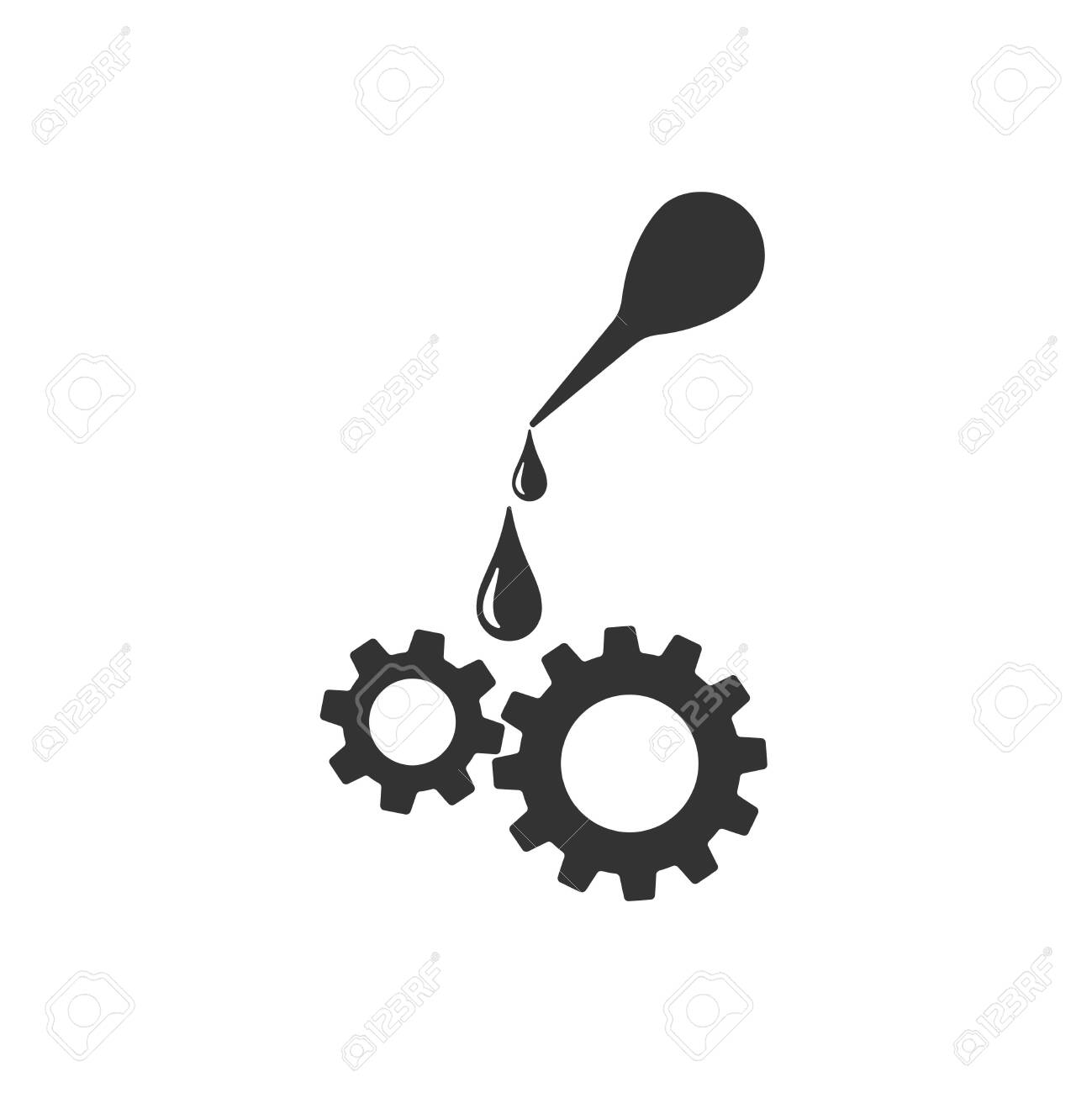Oiler greasing. Gear Lubrication. Engine oil vector Icon. - 153353824 Oiler greasing. Gear Lubrication. Engine oil vector Icon. - 153353824